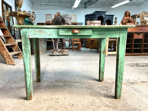 Mesa cocina patina verde