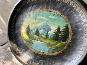 Charola con paisaje de rio