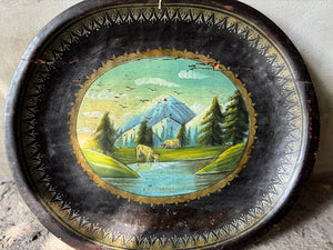 Charola con paisaje de rio