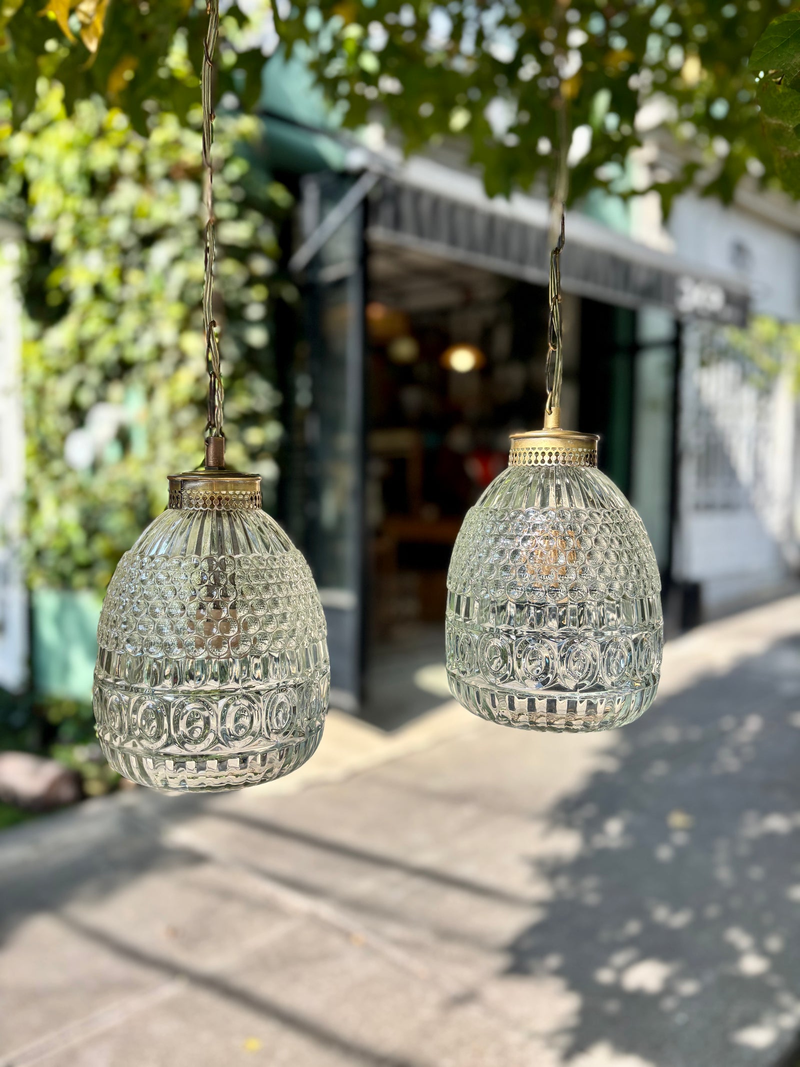 Lámparas de vidrio labrado