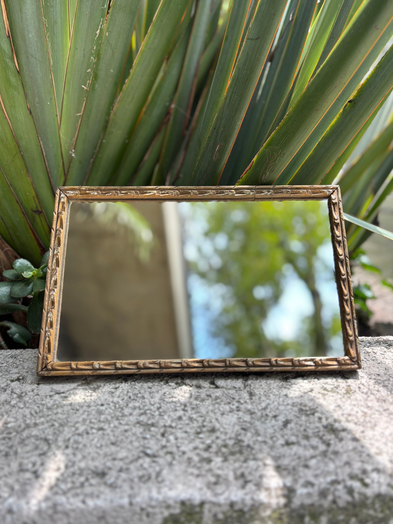 Espejo con marco tallado