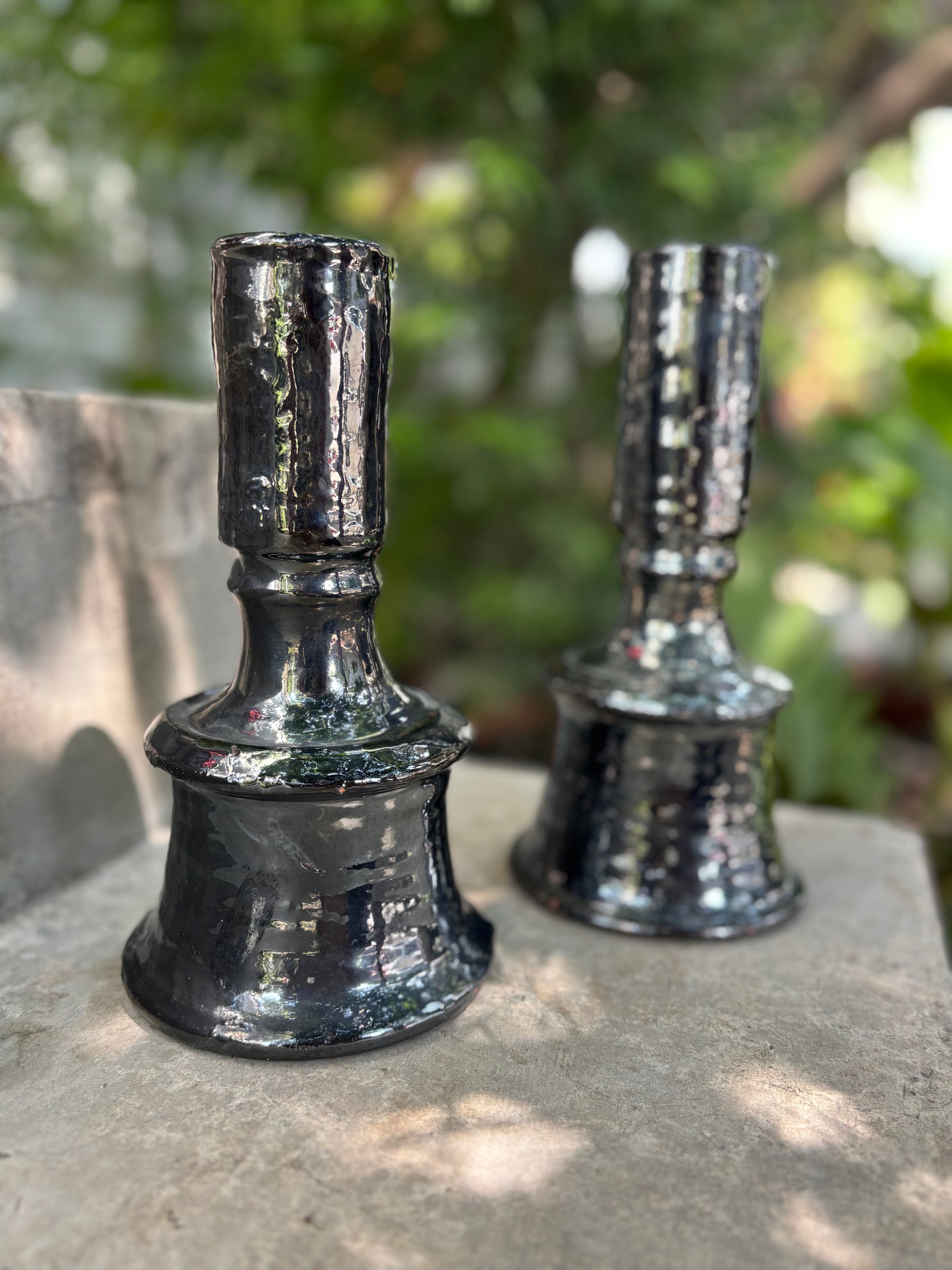 Candelabros vidriados