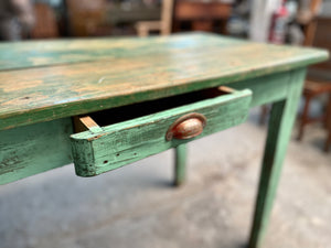 Mesa cocina patina verde