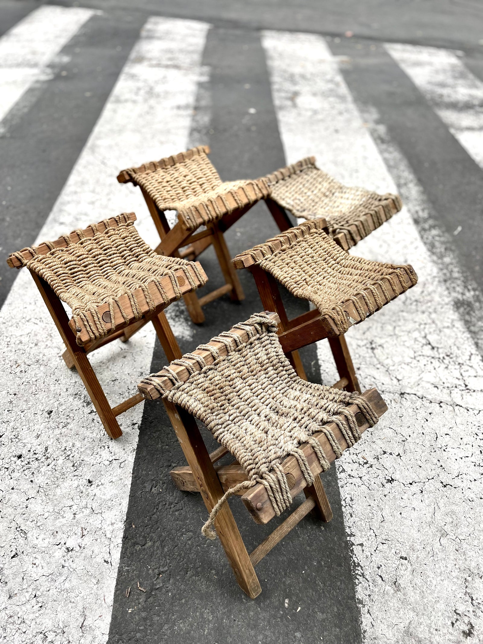 Taburetes plegables de cuerda