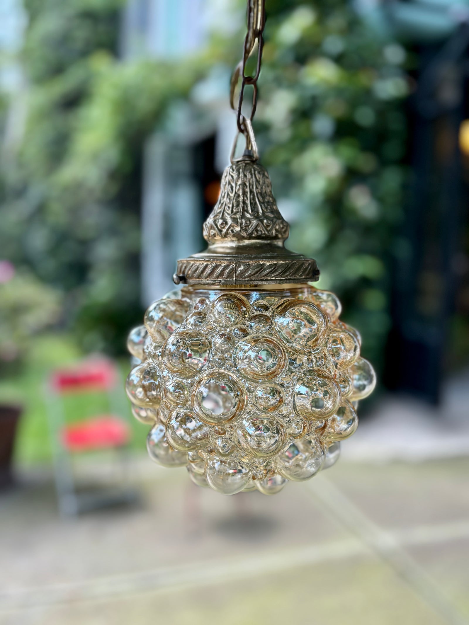 Lámpara de burbujas ambar