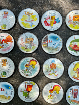 Coasters de caricaturas de bebidas
